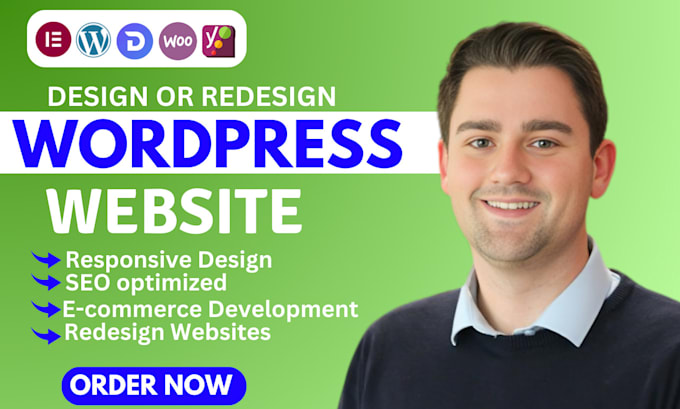 Gig Preview - Build, rebuild resposive business website, wordpress website and blog