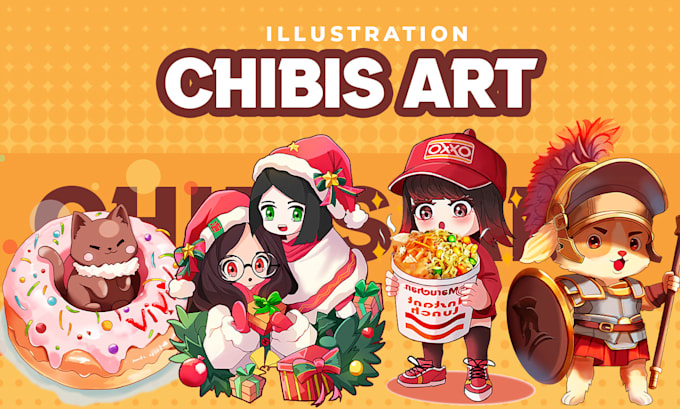 Gig Preview - Create adorable chibi anime illustrations