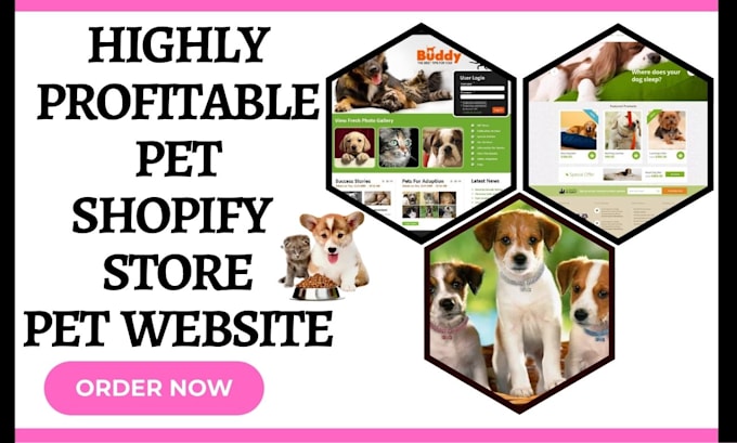 Gig Preview - Build a profitable dog and cat pet shopify store pet dropshipping website