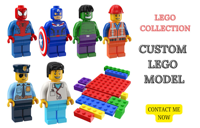 Gig Preview - Custom 3d lego character modeling, 3d minifigure, 3d lego accessories, 3d toy