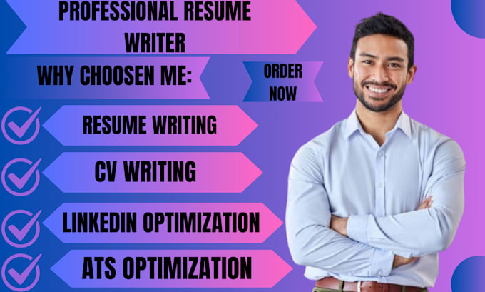 Gig Preview - Write a professional resume ats cover letter writing linkedin optimization