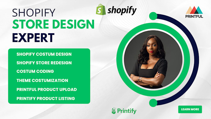 Gig Preview - Shopify print on demand website, shopify store design and shopify dropshipping