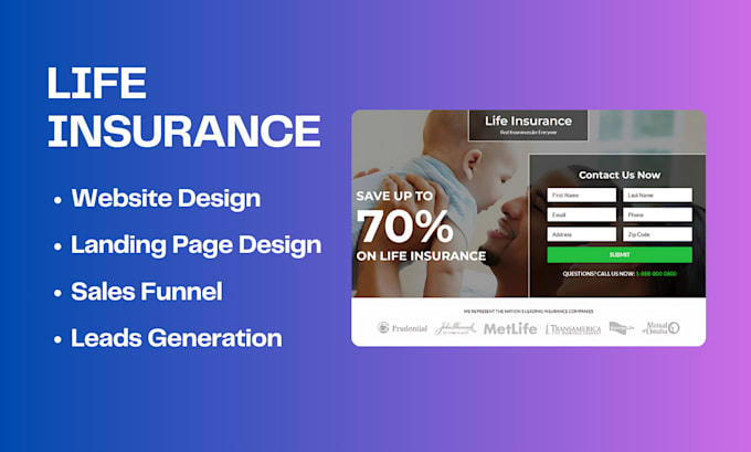 Bestseller - design life insurance website life insurance landing page on wordpress website