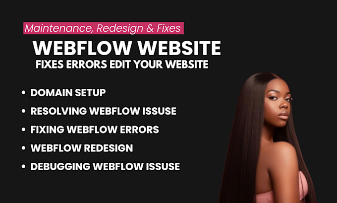 Gig Preview - Help fix webflow, webflow error, webflow issues, redesign webflow website