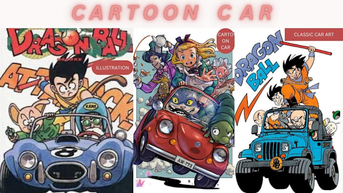 Gig Preview - Make awesome cartoon cars and automotive illustration art classic car kids art