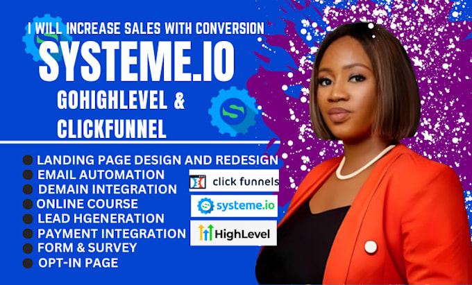 Bestseller - build a sales funnel in systeme io, gohighlevel, clickfunnel, landing page