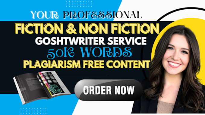 Gig Preview - Write 50k words best selling book, fiction, and non fiction ebook ghost writer