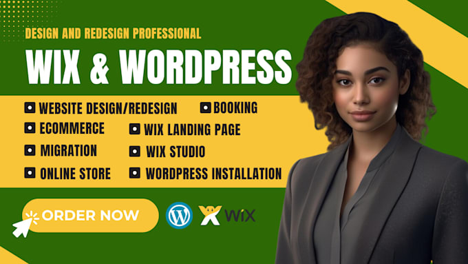 Gig Preview - Build wix website design redesign wix site clone revamp edit wix wordpress site