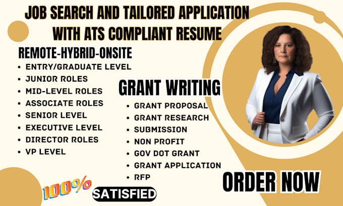 Gig Preview - Search, apply remote jobs, reverse recruit for job application and grant writing