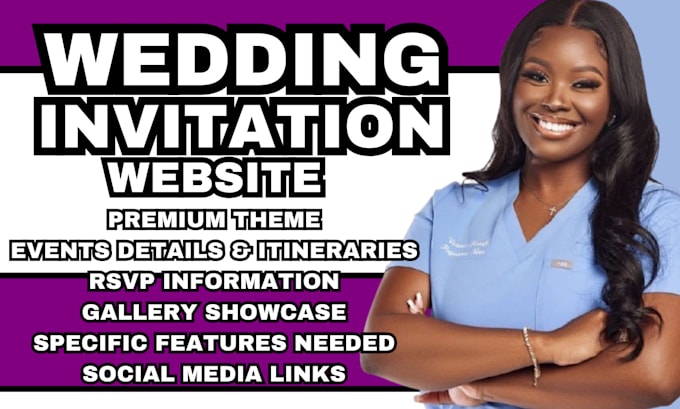 Gig Preview - Wedding invitation website wedding ceremony website, rsvp and wedding event