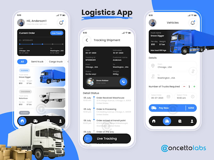 Gig Preview - Build logistics app, dispatch app, truck booking app, cargo app