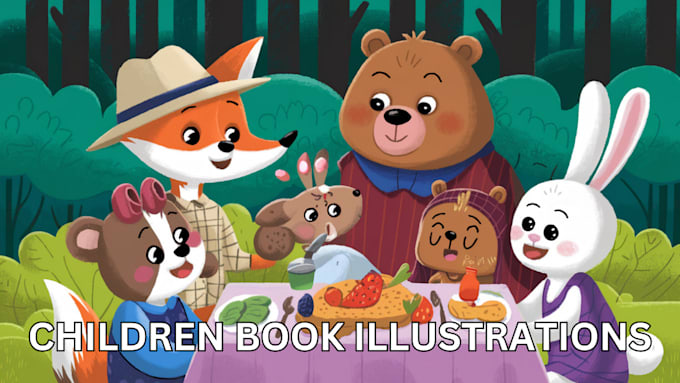 Gig Preview - Design children story book illustration and children book