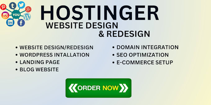 Gig Preview - Set up hostinger website redesign hostinger website design hostinger website