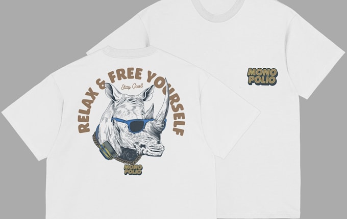 Gig Preview - Design a vintage cool rhino t shirt logo for your brand