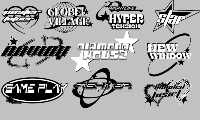 Gig Preview - Design y2k style logo n typeface for your clothing brand