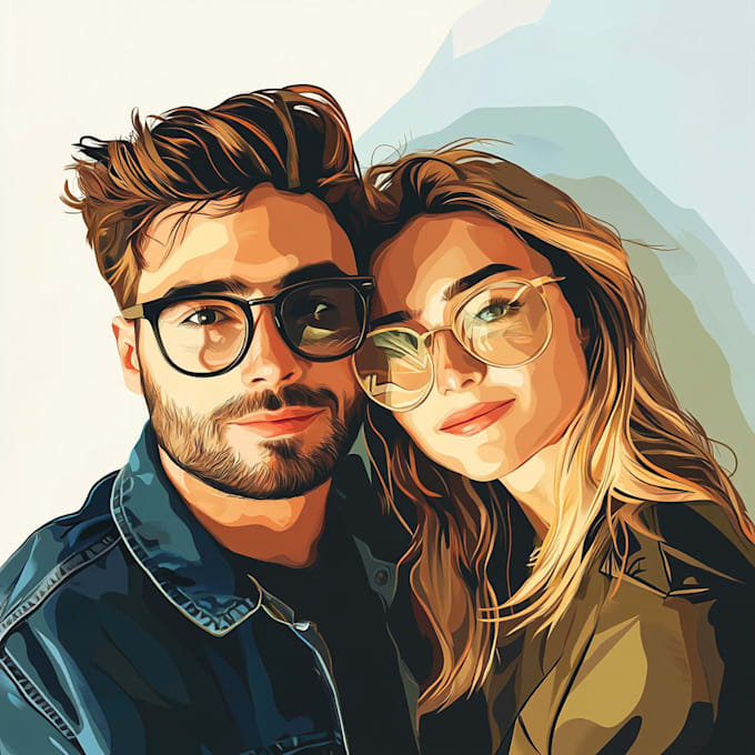 Gig Preview - Draw couple portrait illustration