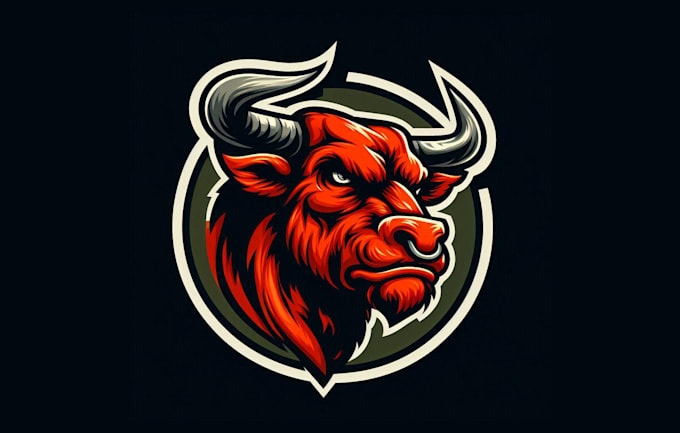 Gig Preview - Design a bold bull head mascot logo for your brand