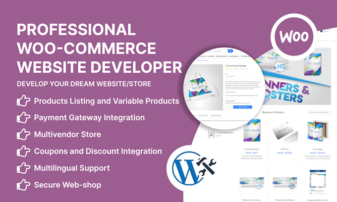 Gig Preview - Create custom woocommerce store design and  development