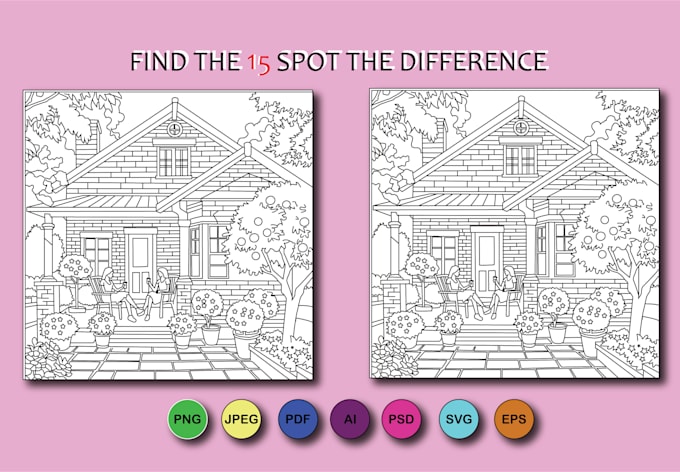 Gig Preview - Draw hidden object and spot the difference picture from your  requirement