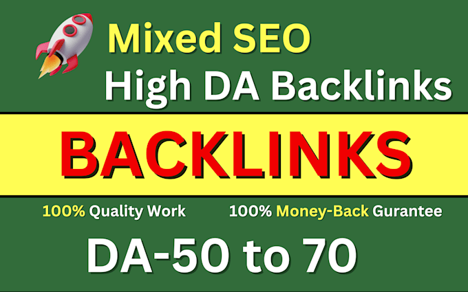 Gig Preview - Provide high authority seo backlinks da 50 to 70