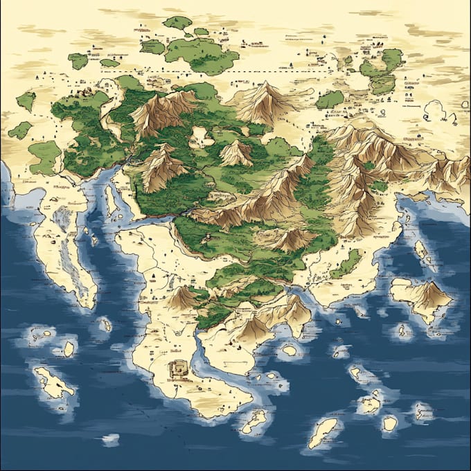 Gig Preview - Make your fantasy map for rpg, novels and games