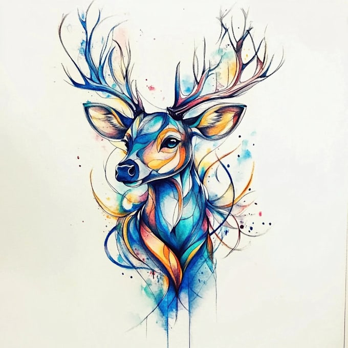 Bestseller - draw watercolor tattoo design