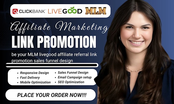 Gig Preview - Be your MLM livegood affiliate referral link promotion sales funnel design