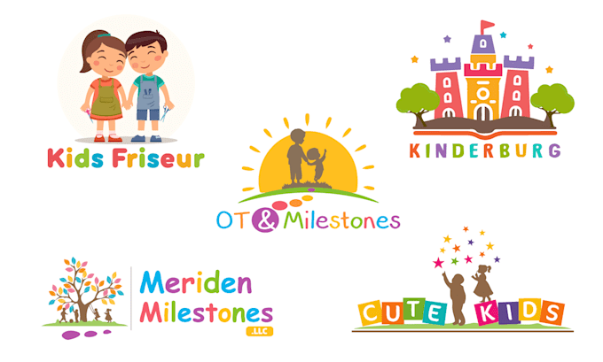 Gig Preview - Design kids baby children daycare childcare pre school cartoon education logo