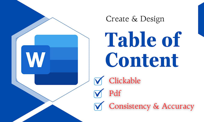 Gig Preview - Create and design table of content of word documents