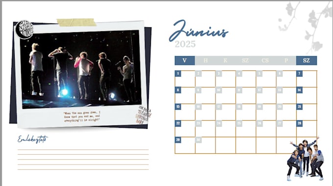 Gig Preview - Make eye catching wall calendar designs for any theme