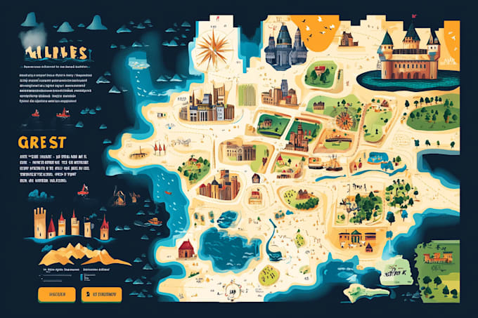 Gig Preview - Create high quality vector map illustration