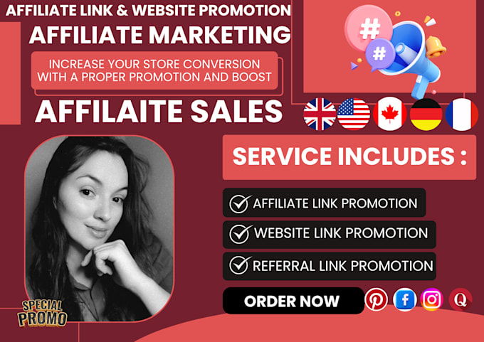 Gig Preview - Clickbank affiliate link promotion referral affiliate link amazon website promo