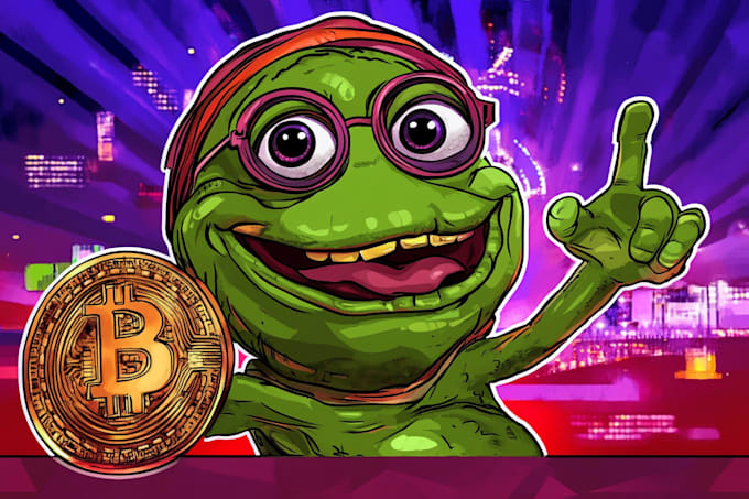 Gig Preview - Create meme coin art funny meme crypto coin art pepe meme illustration