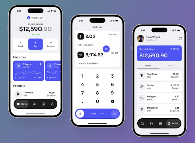 Bestseller - build crypto wallet app,exchange wallet, UI,UX,trading wallet, blockchain wallet