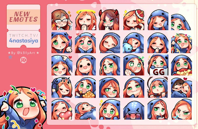 Gig Preview - Draw chibi twitch emote, discord emoji and animated emotes for stream,