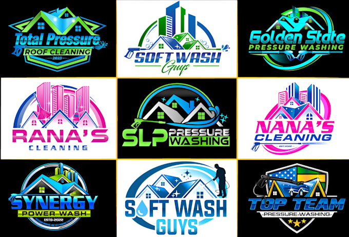 Gig Preview - Make a professional pressure washing, power washing, and home cleaning logo