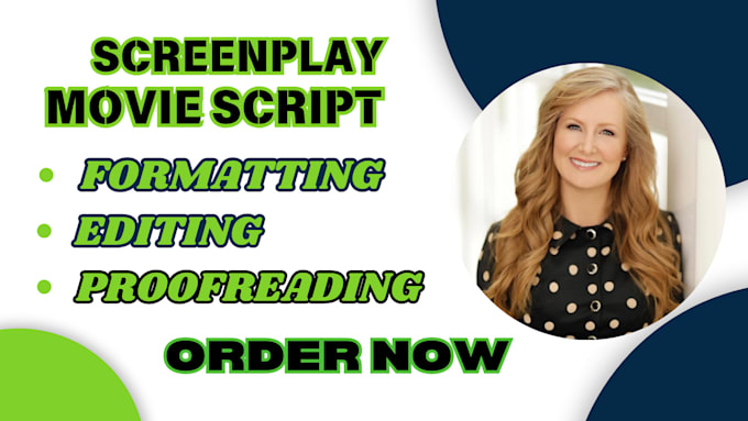 Gig Preview - Write intriguing screenplay, movie script writing, TV script, movie poster