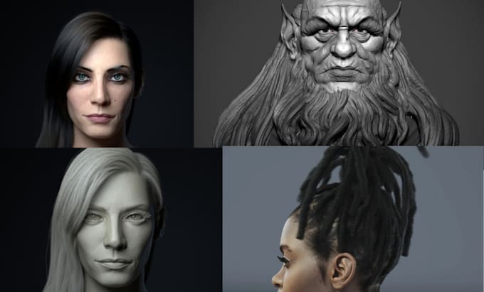 Gig Preview - Create 3d human model, 3d human hair, armor realistic model, helmet