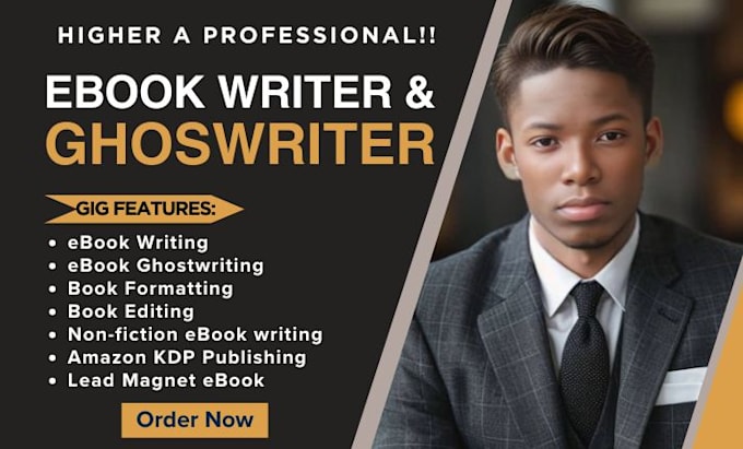 Gig Preview - Be your proficient ebook writer, non fiction book ghostwriter book writer amazon