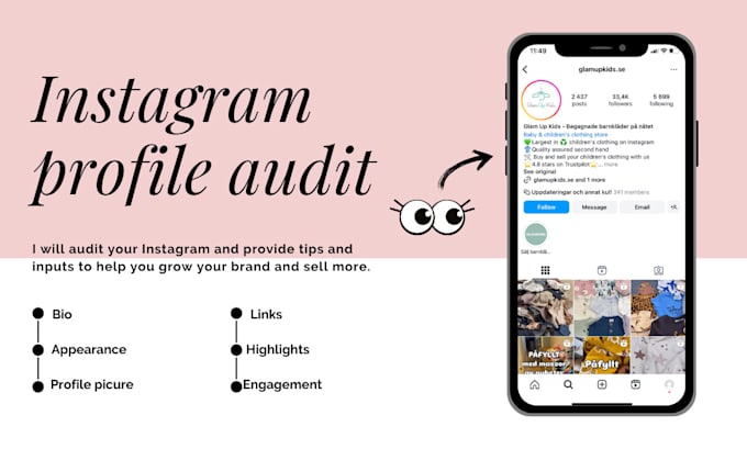 Gig Preview - Audit your instagram profile to help you grow