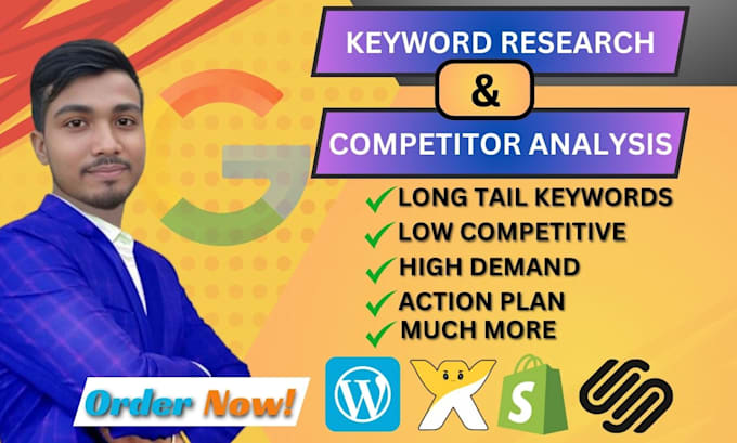 Gig Preview - Do keyword research, kgr, and competitor analysis to boost google ranking