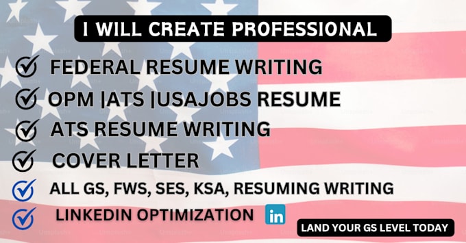 Gig Preview - Craft professional federal, executive, and usajobs resumes for interviews