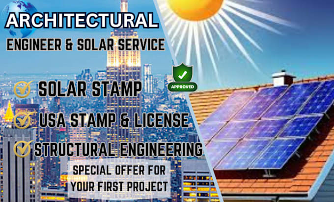 Gig Preview - Provide solar permit, engineering stamp, architectural stamp, US drawing license