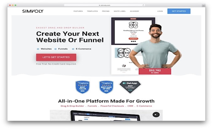 Gig Preview - Design an ideal simvoly website with a store and sales funnels