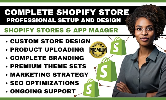 Gig Preview - Setup complete shopify store product uploads shopify marketing and seo for sales