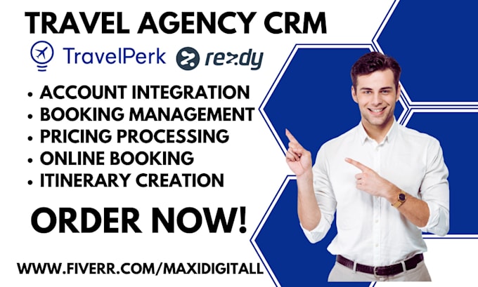 Gig Preview - Travel agency CRM wetravel travelperk rezdy trekksoft  avochato phptravels