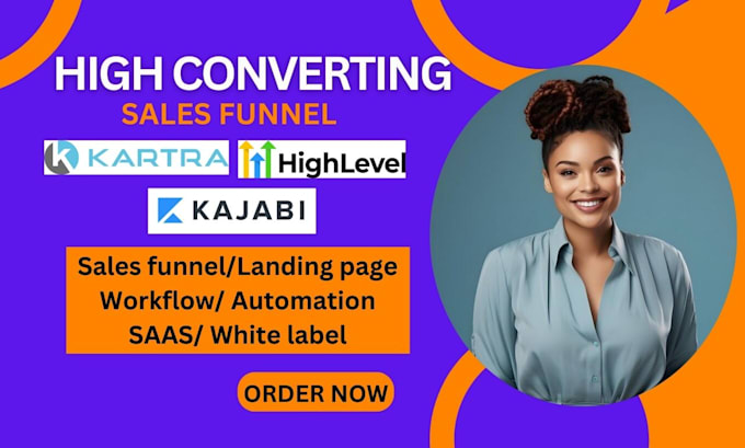 Gig Preview - Build online course funnel on kartra gohighlevel kartra funnel systeme expert