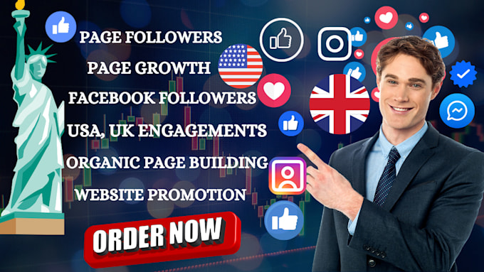 Gig Preview - Grow  your x facebook ig page and followers targeting usa uk to boost sales