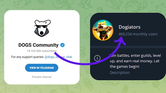 Gig Preview - Run telegram ads, attract 500k dog token holder to your crypto project