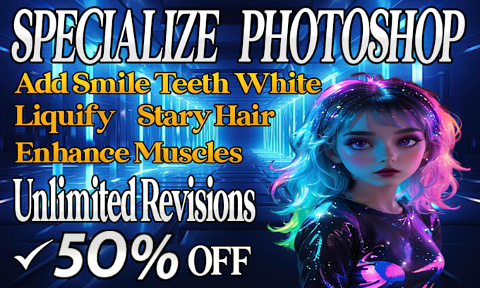 Gig Preview - Specialize photoshop liquify, teeth white,  enhance muscles